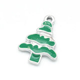20Pcs Christmas Tree Charms Enamel Pendants for Jewelry Making