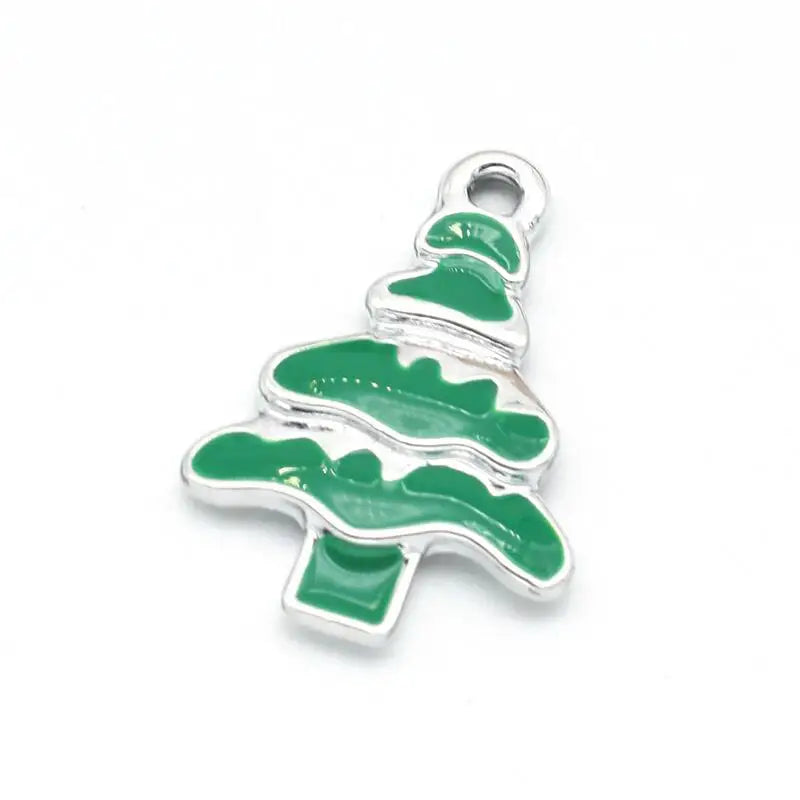 20Pcs Christmas Tree Charms Enamel Pendants for Jewelry Making