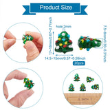 20Pcs Christmas Tree Lampwork Beads Glass Dangle Beads DIY Jewelry Making