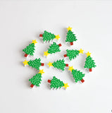 20Pcs Christmas Tree Wooden Beads 25mm DIY Party Decoration Children's Toys