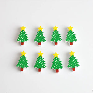 20Pcs Christmas Tree Wooden Beads 25mm DIY Party Decoration Children's Toys