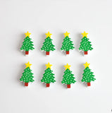 20Pcs Christmas Tree Wooden Beads 25mm DIY Party Decoration Children's Toys