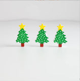 20Pcs Christmas Tree Wooden Beads 25mm DIY Party Decoration Children's Toys