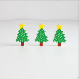 20Pcs Christmas Tree Wooden Beads 25mm DIY Party Decoration Children's Toys
