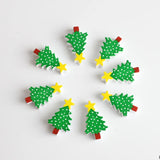 20Pcs Christmas Tree Wooden Beads 25mm DIY Party Decoration Children's Toys