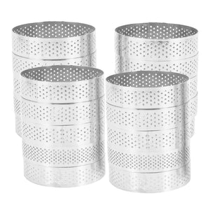 20Pcs Circular Tart Rings with Holes Kitchen Baking Mould