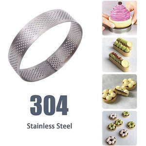 20Pcs Circular Tart Rings with Holes Kitchen Baking Mould