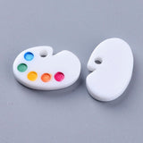 20Pcs Colorful Drawing Board Resin Pendants Charms DIY Key Chain Craft Supplies