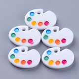 20Pcs Colorful Drawing Board Resin Pendants Charms DIY Key Chain Craft Supplies