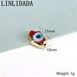 20Pcs Colorful Eyes Hand Beads Charms 10x15mm Spacer Bead for DIY Jewelry Making