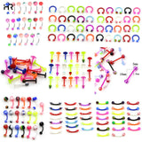 20Pcs Flexible Silicone Belly Navel Bar Mix Colors Piercing