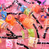 20Pcs Mixed Glass Fruit Juice Bottle Charms for DIY Jewelry Making