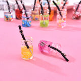 20Pcs Mixed Glass Fruit Juice Bottle Charms for DIY Jewelry Making