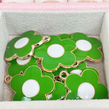 20Pcs Sun Flower Drop Oil Pendant Charm for DIY Jewelry