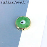 20Pcs Mixed Colors Flat Round Eye Lampwork Charm Beads
