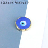 20Pcs Mixed Colors Flat Round Eye Lampwork Charm Beads