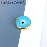 20Pcs Mixed Colors Flat Round Eye Lampwork Charm Beads