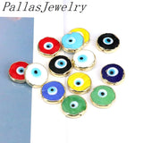 20Pcs Mixed Colors Flat Round Eye Lampwork Charm Beads