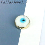 20Pcs Mixed Colors Flat Round Eye Lampwork Charm Beads