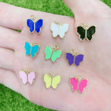 20Pcs Butterfly Charms Enamel Animal Pendant