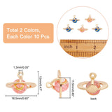 20Pcs 3D Moon Planet Stars Enamel Pendants DIY Earrings Necklace Charms