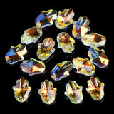 20Pcs Crystal Hand Shape Glass Beads Palm Pendant Gems for DIY Jewelry Making