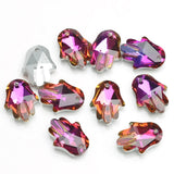 20Pcs Crystal Hand Shape Glass Beads Palm Pendant Gems for DIY Jewelry Making