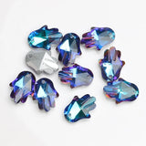 20Pcs Crystal Hand Shape Glass Beads Palm Pendant Gems for DIY Jewelry Making