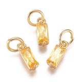 20Pcs CZ Rectangle Crystal Stone Pendants 18K Plated DIY Jewelry Making