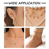 20Pcs CZ Rectangle Crystal Stone Pendants 18K Plated DIY Jewelry Making