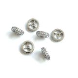 20Pcs CZ Pave Wheel Spacer 9.6x2.5mm Brass Jewelry Finding for Bracelet Necklace