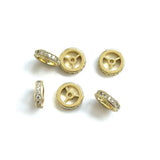 20Pcs CZ Pave Wheel Spacer 9.6x2.5mm Brass Jewelry Finding for Bracelet Necklace