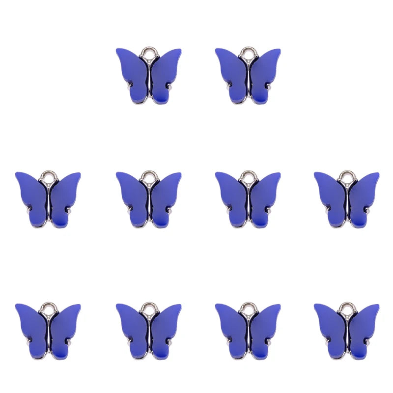 20Pcs Butterfly Phone Charm DIY Earring Findings