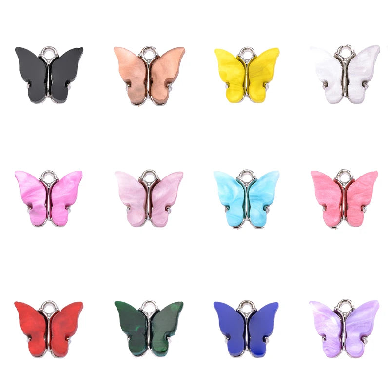 20Pcs Butterfly Phone Charm DIY Earring Findings