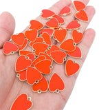 20Pcs Enamel Heart Necklace Pendant Couple Jewelry Making Supplies