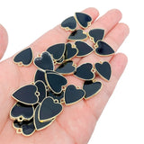 20Pcs Enamel Heart Necklace Pendant Couple Jewelry Making Supplies