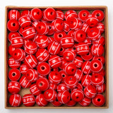20Pcs DIY Christmas Wooden Bead Crafts Snowflake Printed Beads