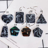 20Pcs Acrylic Resin Blooming Geometric Patch Earring Charms