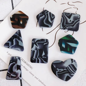 20Pcs Acrylic Resin Blooming Geometric Patch Earring Charms