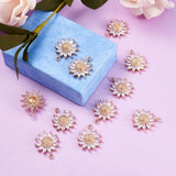 20Pcs Daisy Flower Charms CZ Pendants 18K Plated Jewelry Findings
