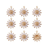 20Pcs Daisy Flower Charms CZ Pendants 18K Plated Jewelry Findings