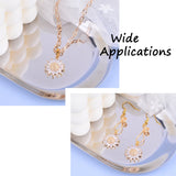 20Pcs Daisy Flower Charms CZ Pendants 18K Plated Jewelry Findings