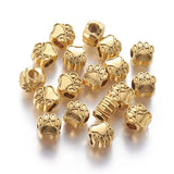 20Pcs Dog Paw Prints Alloy Beads Pet Fit European Charms Necklace Bracelet
