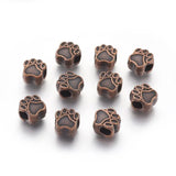 20Pcs Dog Paw Prints Alloy Beads Pet Fit European Charms Necklace Bracelet