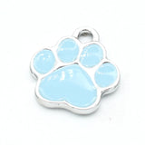 20Pcs Dog Footprint Charms Enamel Pendants for Jewelry Making