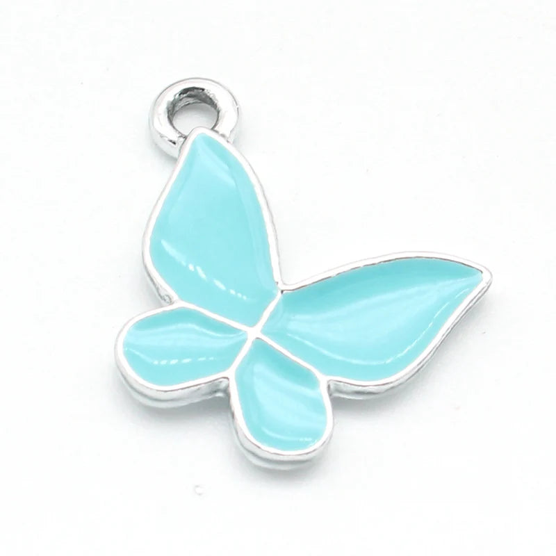 20Pcs Butterflies Charms Enamel Pendants for Jewelry Making Earrings Necklace