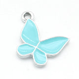 20Pcs Butterflies Charms Enamel Pendants for Jewelry Making Earrings Necklace