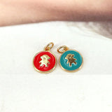 20Pcs Enamel Animal Disc Pendant Plated Charm for Bracelet/Necklace