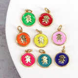 20Pcs Enamel Animal Disc Pendant Plated Charm for Bracelet/Necklace