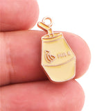 20Pcs Enamel Banana Milk Pendant Necklaces DIY Accessories